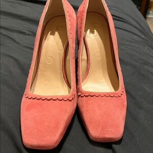 Boden Women's Scalloped Detail Square Toe Court Heels In Posey A1156 Sz 41 / 9.5